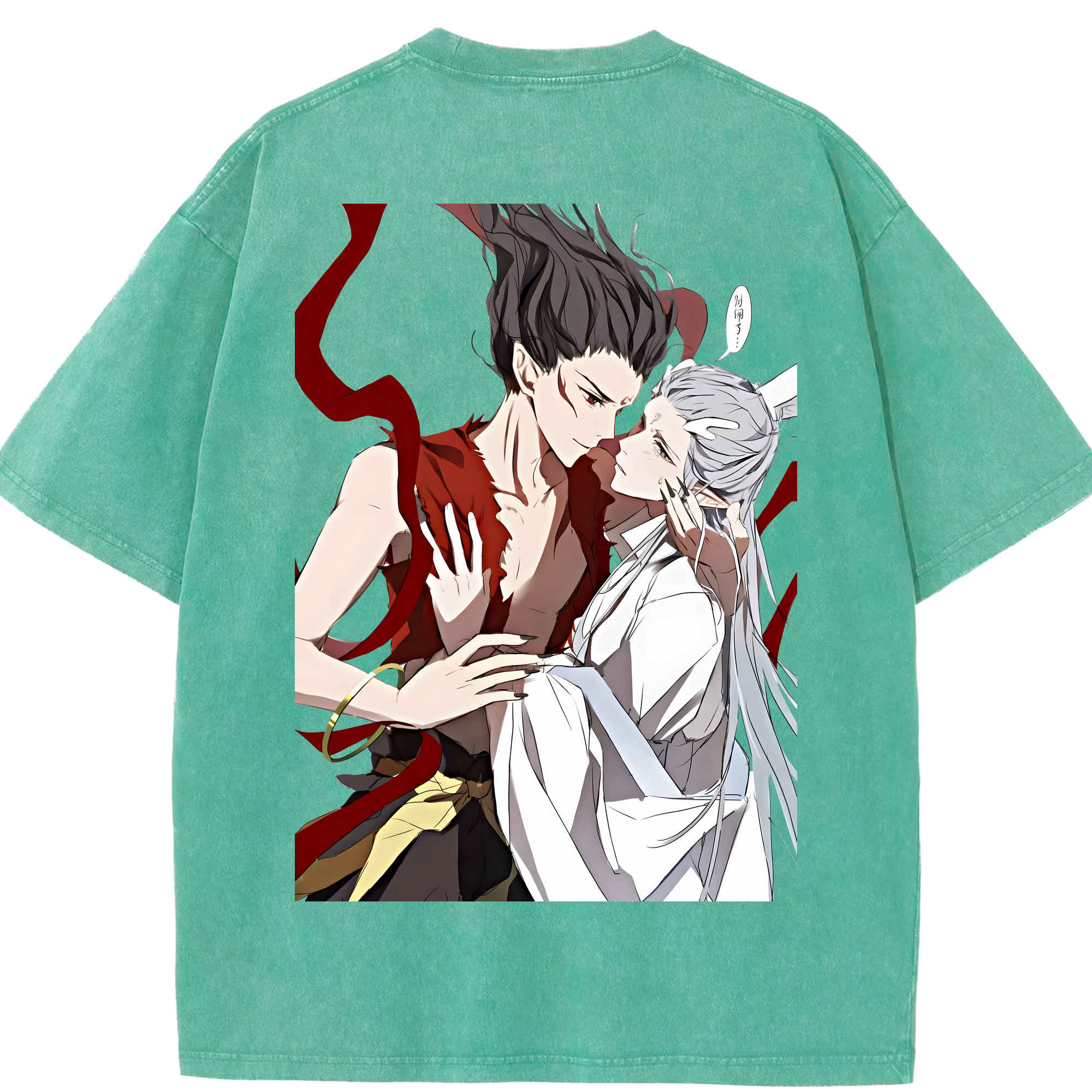 （画像用） Ne Zha 2 ナタ 魔童の大暴れ 綿100% ヴィンテージ風 半袖Tシャツ（背面プリント）